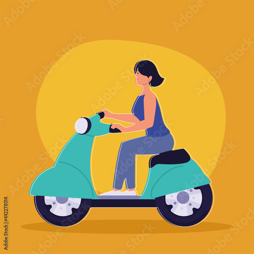 woman with motorbike