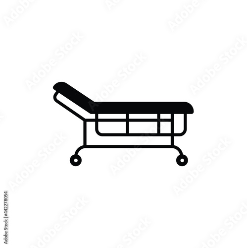 Patient bed icon in trendy flat style isolated on white background. Symbol for your web site design, logo, app, UI. Vector illustration, EPS
