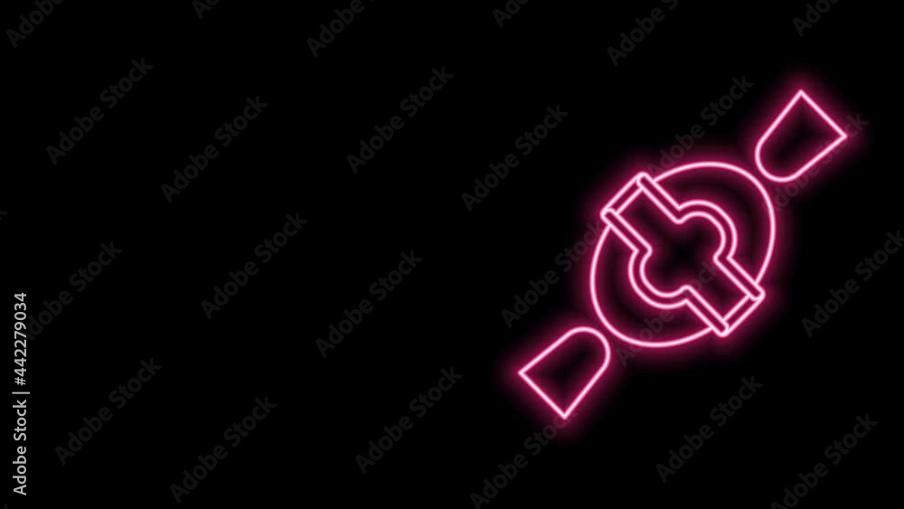 Glowing neon line Candy icon isolated on black background. Happy Halloween party. 4K Video motion graphic animation Glowing neon line Candy icon isolated on black background. Happy Halloween party. 4K Video motion graphic animation