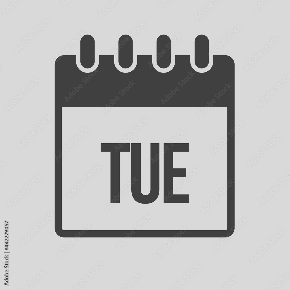 Template icon page calendar, day of week Tuesday Template icon page calendar, day of week Tuesday