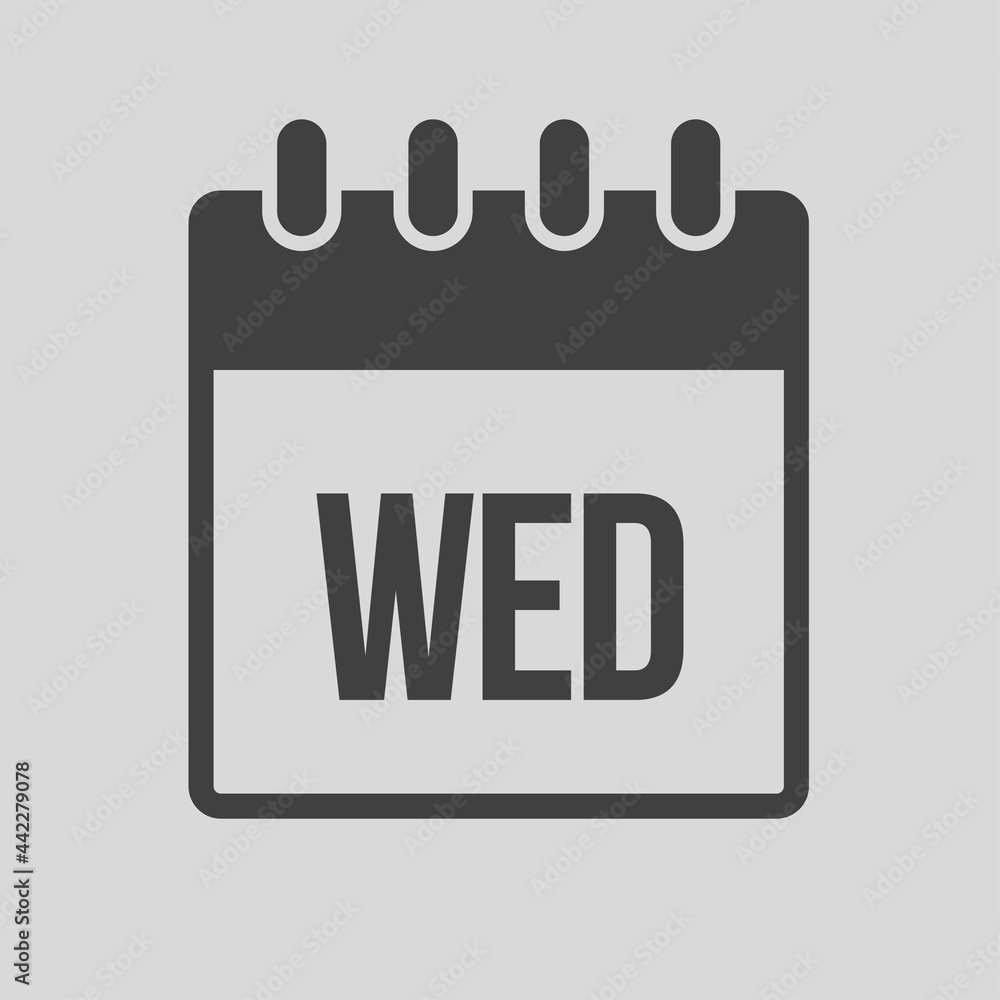 Template icon page calendar, day of week Wednesday Template icon page calendar, day of week Wednesday