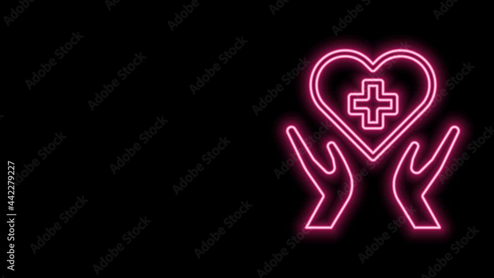 Glowing neon line Heart with a cross icon isolated on black background. First aid. Healthcare, medical and pharmacy sign. 4K Video motion graphic animation Glowing neon line Heart with a cross icon isolated on black background. First aid. Healthcare, medical and pharmacy sign. 4K Video motion graphic animation