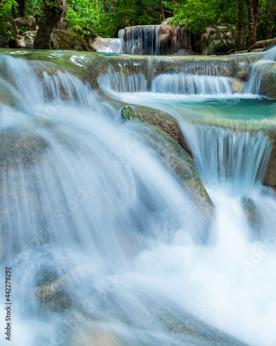 Fototapeta Naklejka Na Ścianę i Meble -  Beautiful deep forest waterfall at Thailand.