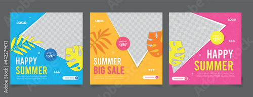 summer sale social media post template	