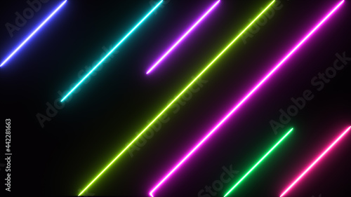 Neon running lasers technology background