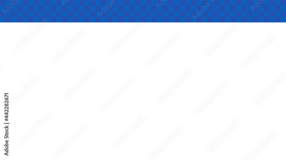 紺色/青色の和柄地紋「市松模様」帯入り白背景：和モダンテイストの日本の伝統な文様 - HD 16:9比率