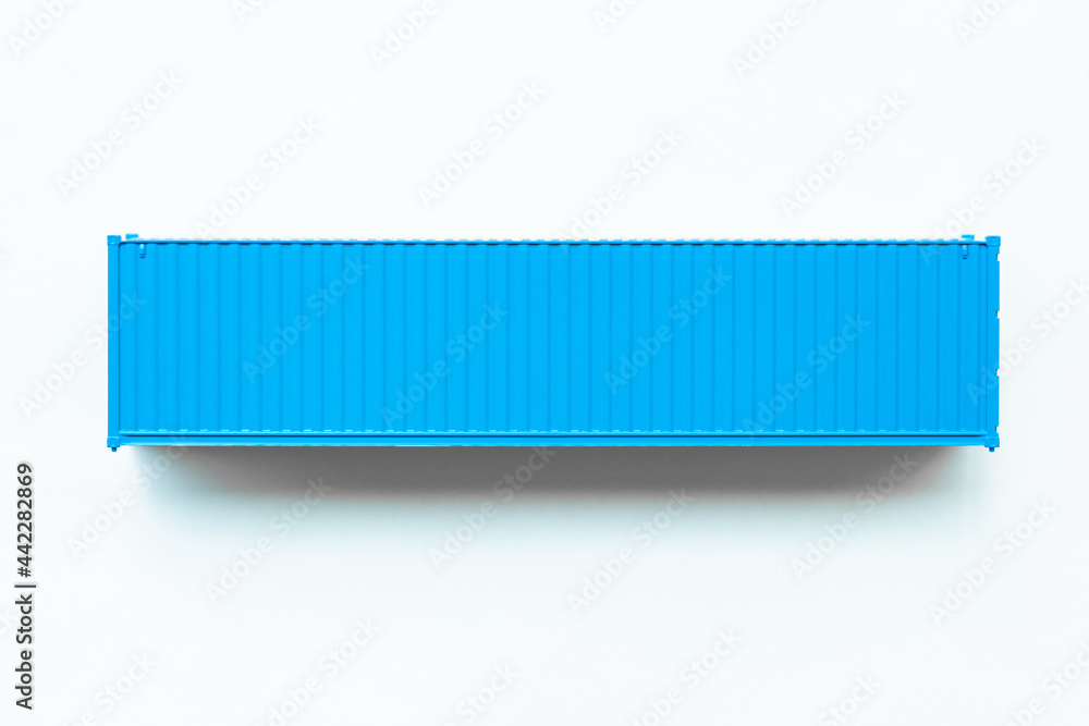 Blue cargo container, Distribution box import export, Global business transportation delivery freight international logistic shipping industry on white background. Blue cargo container, Distribution box import export, Global business transportation delivery freight international logistic shipping industry on white background.