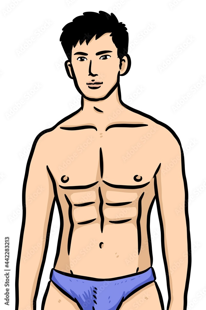 Fototapeta premium cute man cartoon on white background