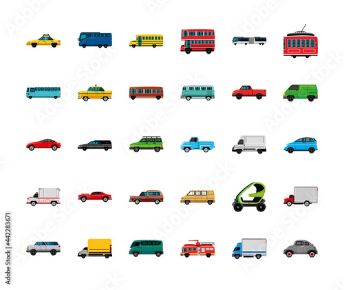 different vehicles transport