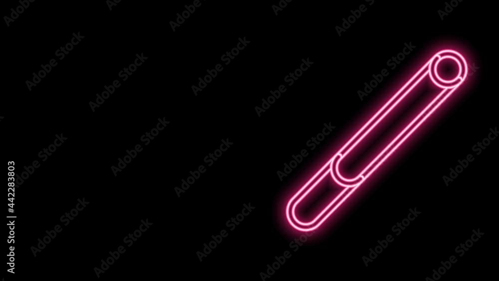 Glowing neon line Cigarette icon isolated on black background. Tobacco sign. Smoking symbol. 4K Video motion graphic animation Glowing neon line Cigarette icon isolated on black background. Tobacco sign. Smoking symbol. 4K Video motion graphic animation