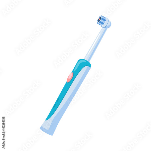 Electric toothbrush. Vector illustration cartoon flat icon isolated on white background.