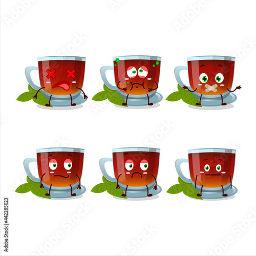 Mint tea cartoon character with nope expression