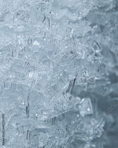 Macro shots, close-up of ice crystals