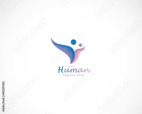 Fototapeta Naklejka Na Ścianę i Meble -  human logo creative color design modern