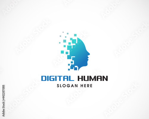 digital human logo creative design template