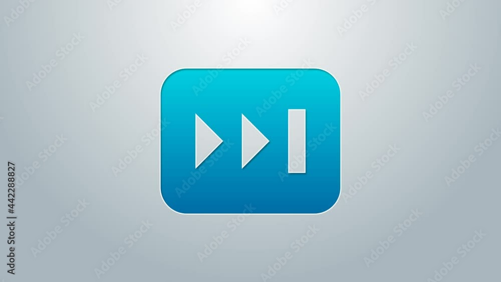 Blue line Fast forward icon isolated on grey background. 4K Video motion graphic animation Blue line Fast forward icon isolated on grey background. 4K Video motion graphic animation