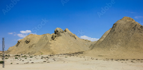 Mountain in the steppe near the town of Sangachaly. Azerbaijan.