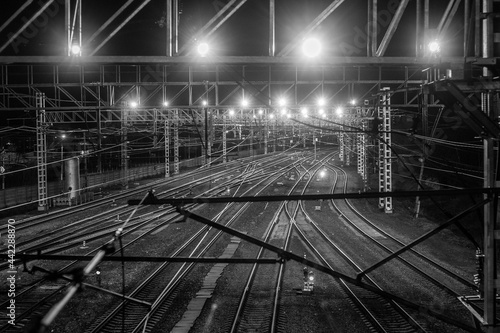 Fototapeta Naklejka Na Ścianę i Meble -  railway bridge in the night