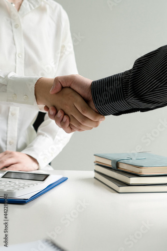 Business handshake and business people. Business concept
