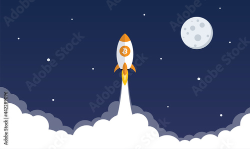 Bitcoin rocket flies to the moon