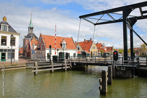 Fotografija The historical center of Makkum, Friesland, Netherlands, with historical houses,