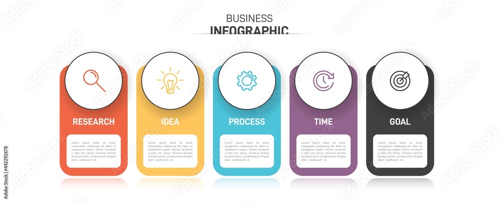 Infographic design with icons and 5 options or steps. Thin line vector. Infographics business concept. Can be used for info graphics, flow charts, presentations, web sites, banners, printed materials. Infographic design with icons and 5 options or steps. Thin line vector. Infographics business concept. Can be used for info graphics, flow charts, presentations, web sites, banners, printed materials.