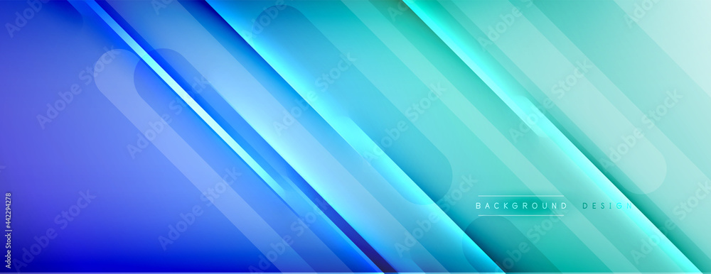 Naklejka premium Abstract background - lines composition created with lights and shadows. Technology or business digital template. Trendy simple fluid color gradient abstract background with dynamic