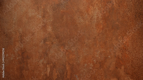 Grunge rusty orange brown metal corten steel stone background texture banner panorama photo
