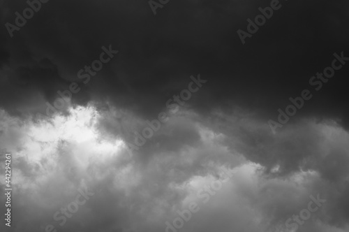 Black clouds herald the change of weather worse, rainy and stormy