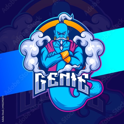 genie character mascot designs for logo gaming and esport