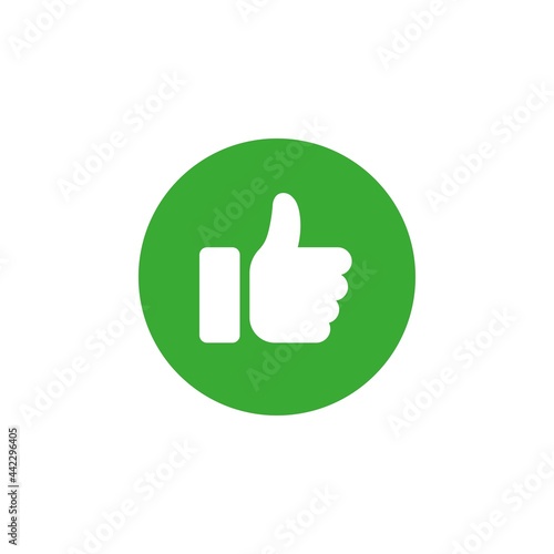 Green thumbs up icon with white background