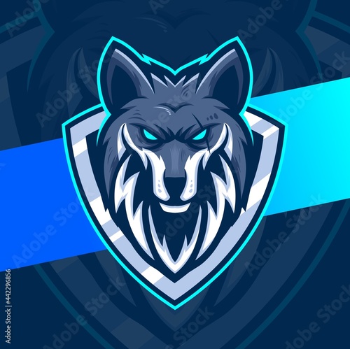 wolves mascot esport logo character design for wolf gaming and sport