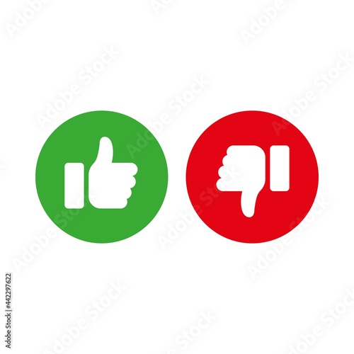 Green thumbs up and red thumbs down icons