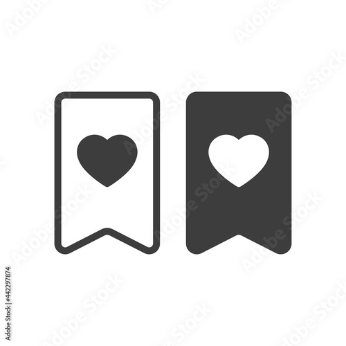 Set of two bookmark icons on white background
