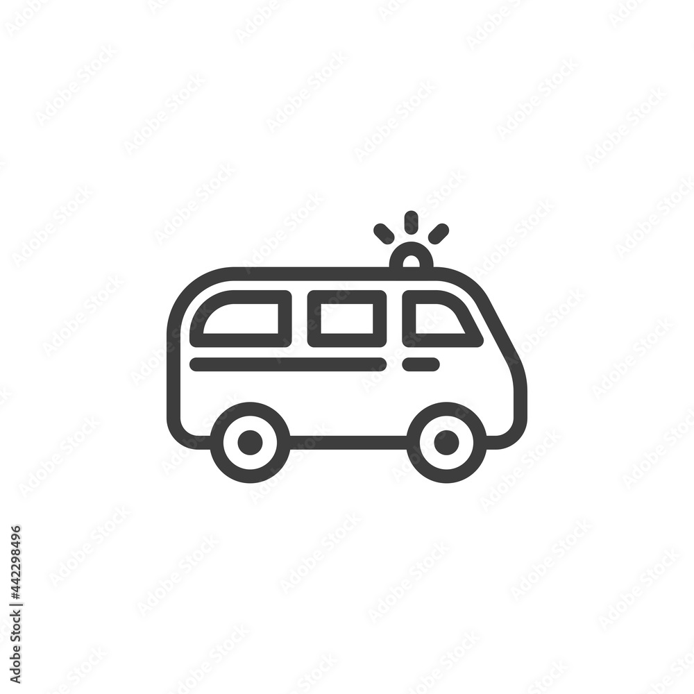 Ambulance car icon with white background Ambulance car icon with white background