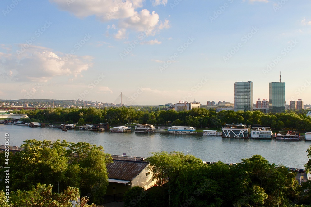 View over Danube in Belgrade Serbia