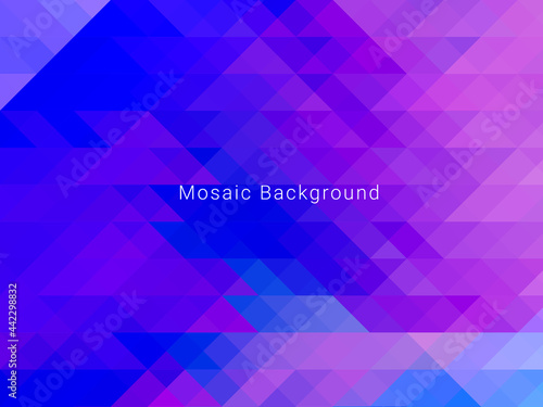 Abstract geometric blue mosaic pattern shape decorative background