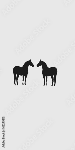 Two horse silhouette