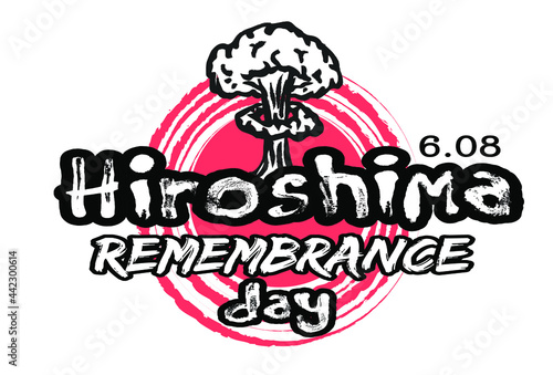 Hiroshima Day, 6 august, nuclear bomb poster, illustration vector