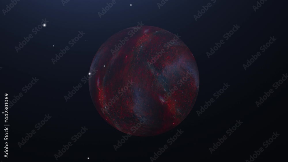 a red planet floating in the dark universe. a red planet floating in the dark universe.