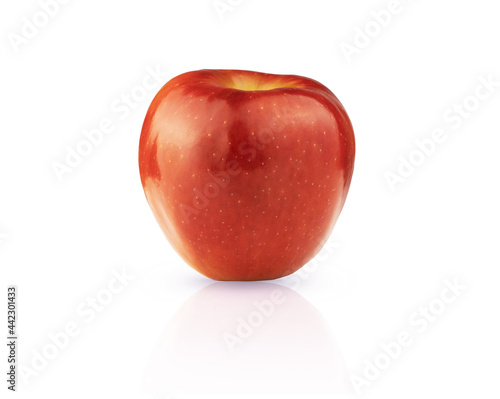 Red Apple. Big red shiny apple isolated on white background. Healthy lifestyle concept.
