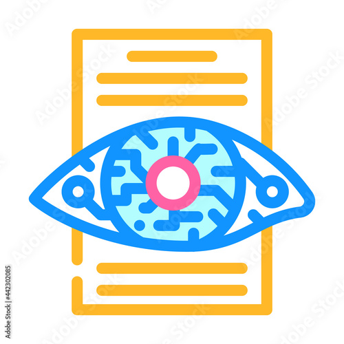 digital eye kyc color icon vector. digital eye kyc sign. isolated symbol illustration