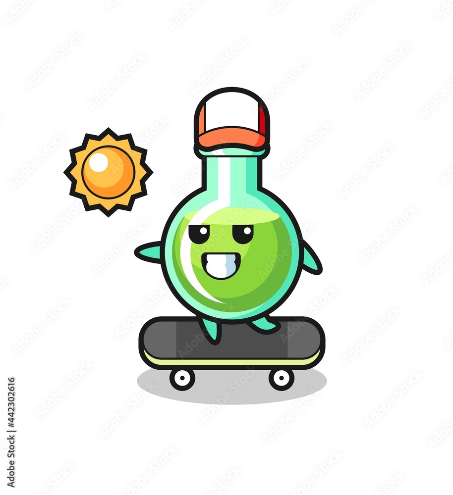 lab beakers character illustration ride a skateboard lab beakers character illustration ride a skateboard
