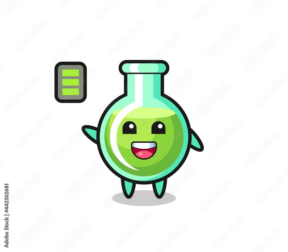lab beakers mascot character with energetic gesture lab beakers mascot character with energetic gesture