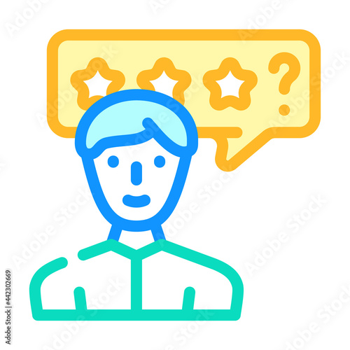 cold review from client kyc color icon vector. cold review from client kyc sign. isolated symbol illustration