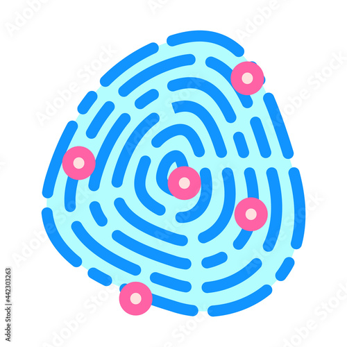fingerprinting client kyc color icon vector. fingerprinting client kyc sign. isolated symbol illustration