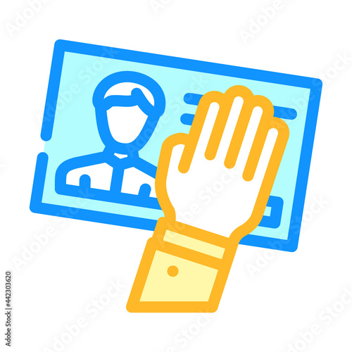 client data theft kyc color icon vector. client data theft kyc sign. isolated symbol illustration