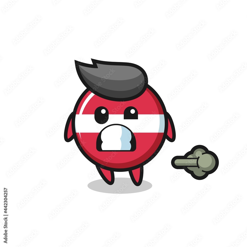 the illustration of the latvia flag badge cartoon doing fart the illustration of the latvia flag badge cartoon doing fart