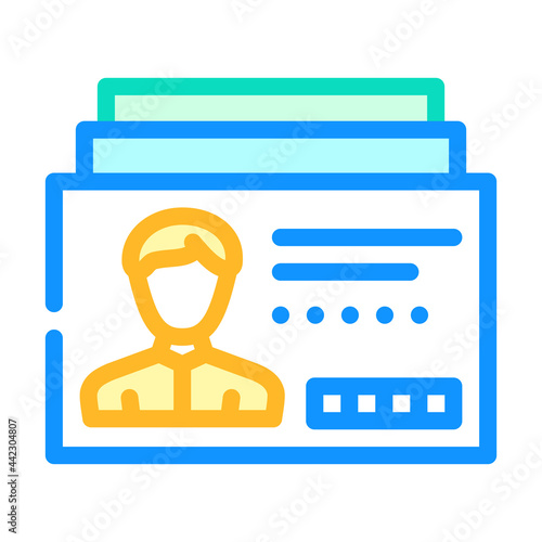 client card kyc color icon vector. client card kyc sign. isolated symbol illustration
