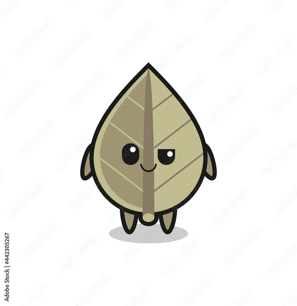 dried leaf cartoon with an arrogant expression dried leaf cartoon with an arrogant expression